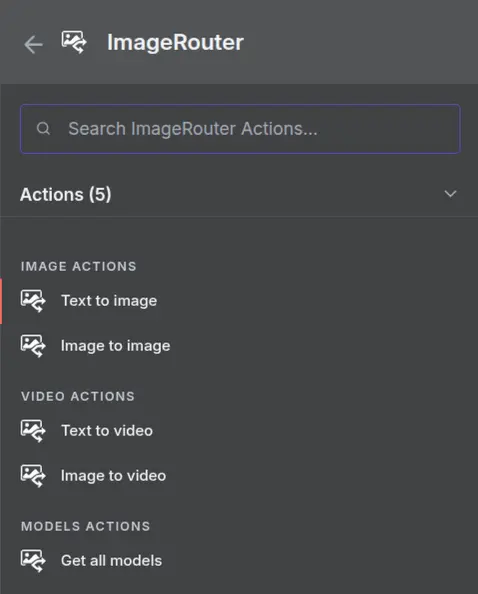 n8n ImageRouter operations